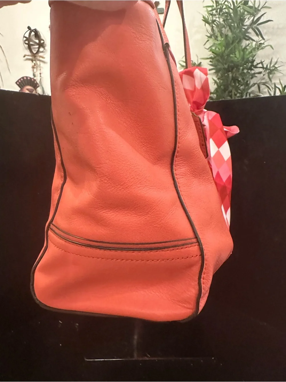 Coach #267 Taylor Alexis Coral-Orange Leather Tote Carryall
